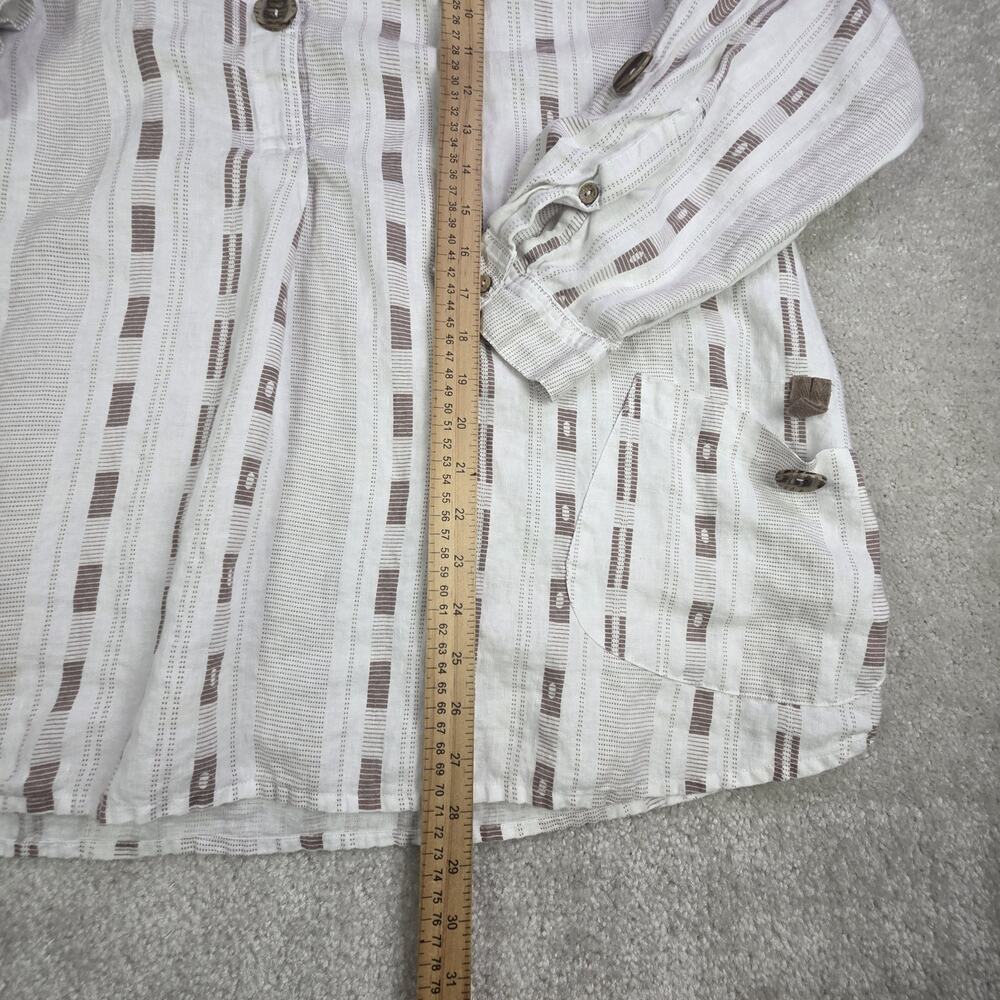 John Mark Popover Linen Tunic White Womens 2XL Boho Summer - Picture 10 of 11